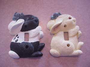 Beautiful Hand Painted Bunny Switch Plate Covers